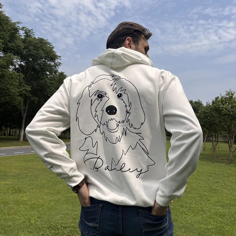 Personalized Embroidered Pet Face and Name Sweatshirt Dog Portrait Pet Lover Gift