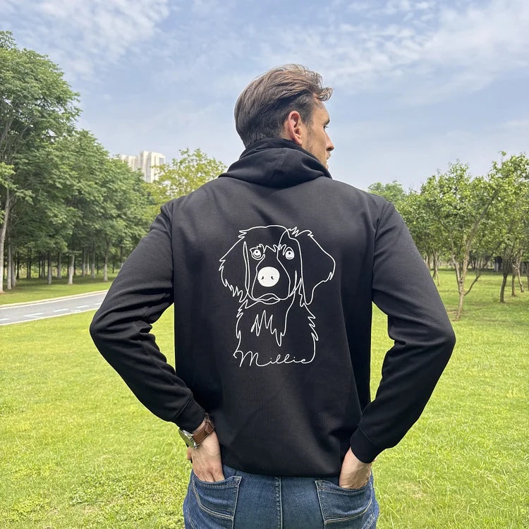 Personalized Embroidered Pet Face and Name Sweatshirt Dog Portrait Pet Lover Gift