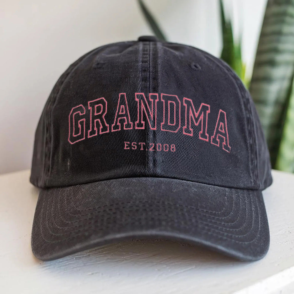 Personalized Embroidered Grandma Baseball Cap Custom Mom Hat Mother’s Day Gift Ideas
