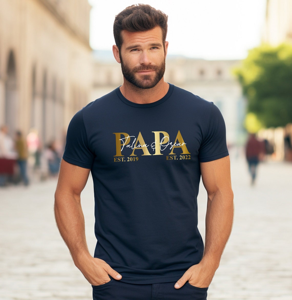 Personalized PAPA Est Sweatshirt Hoodie with Kid's Names Father's Day Gift For Dad