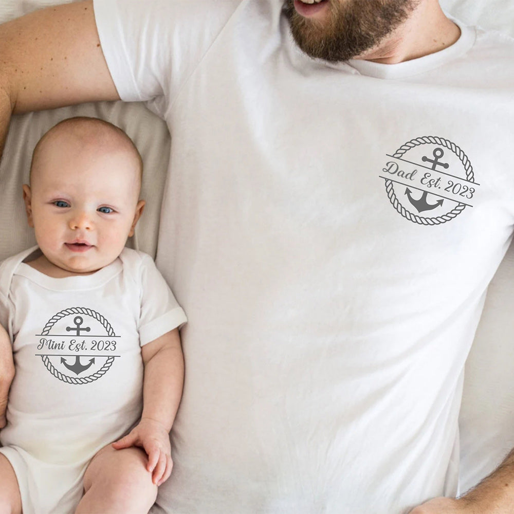 Personalized Dad and Me Father’s Day Matching Shirts Father Son Matching Tees Gift for Dad