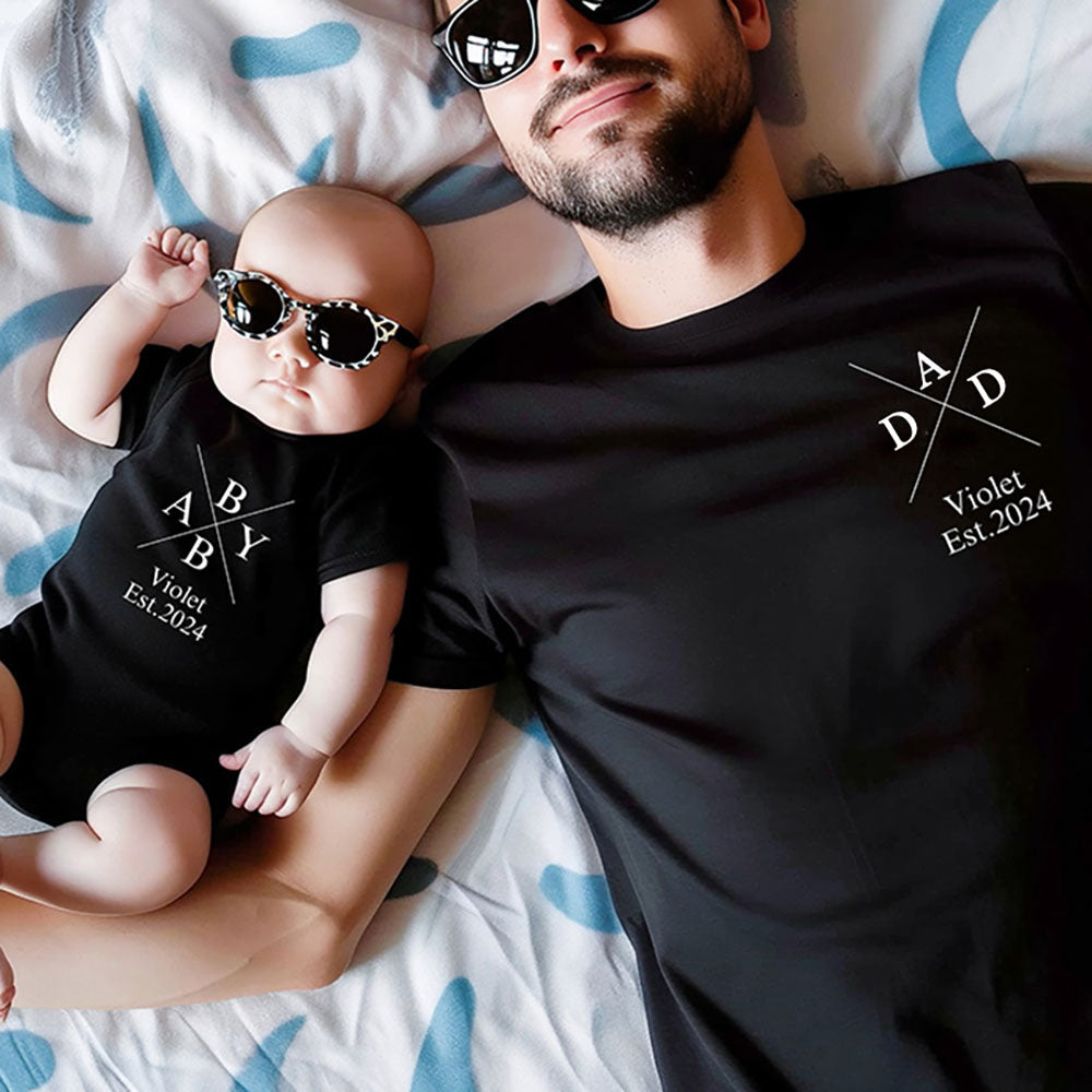 Personalized Daddy and Me Father’s Day Matching Shirts Father Son Matching Shirts Gift for Dad