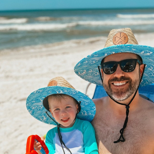Personalized Kids Straw Hat with Name and Symbols Leather Patch Sun Hats for Baby Toddler Women Men