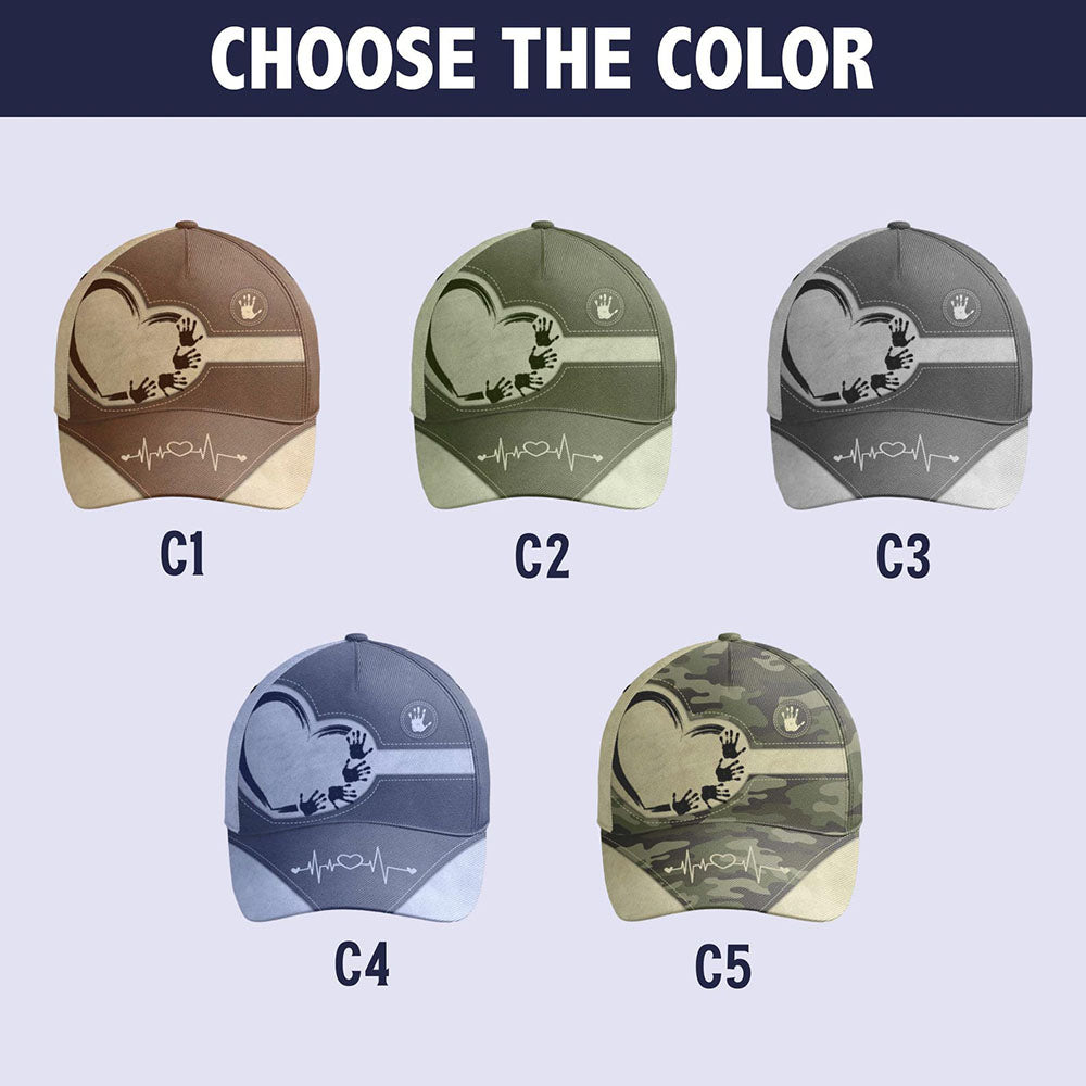 Personalized Grandpa Dad Kids Handprints Classic Cap Father's Day Gift Ideas