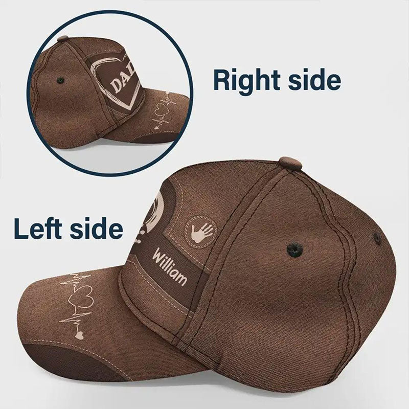Personalized Grandpa Dad Kids Handprints Classic Cap Father's Day Gift Ideas