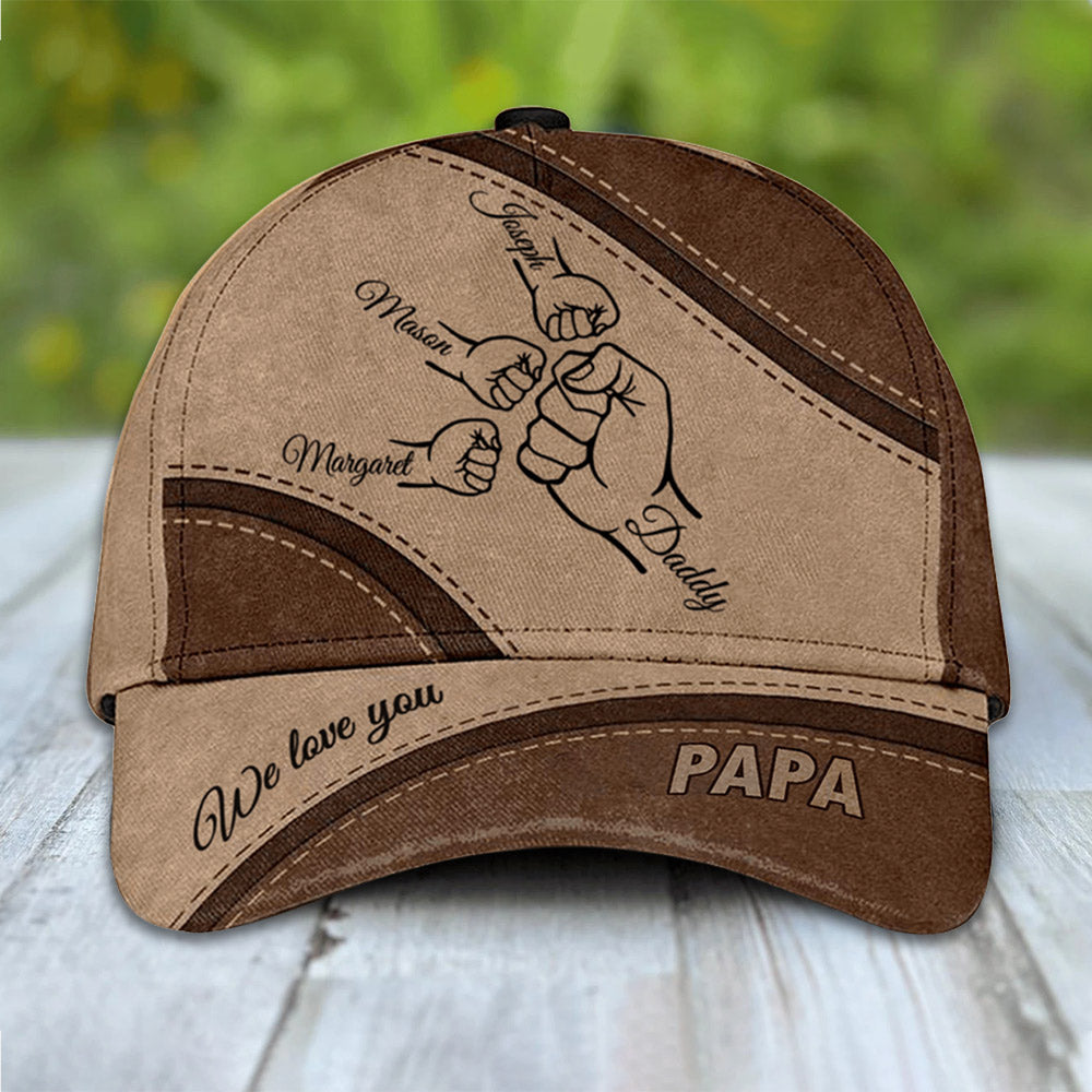 Personalized Fist Bump Dad Grandpa Classic Cap Father's Day Gift Ideas