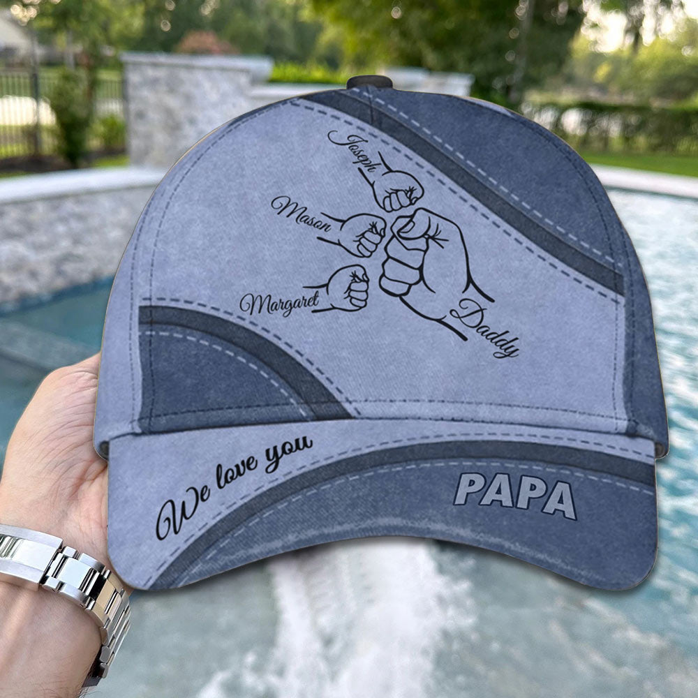 Personalized Fist Bump Dad Grandpa Classic Cap Father's Day Gift Ideas