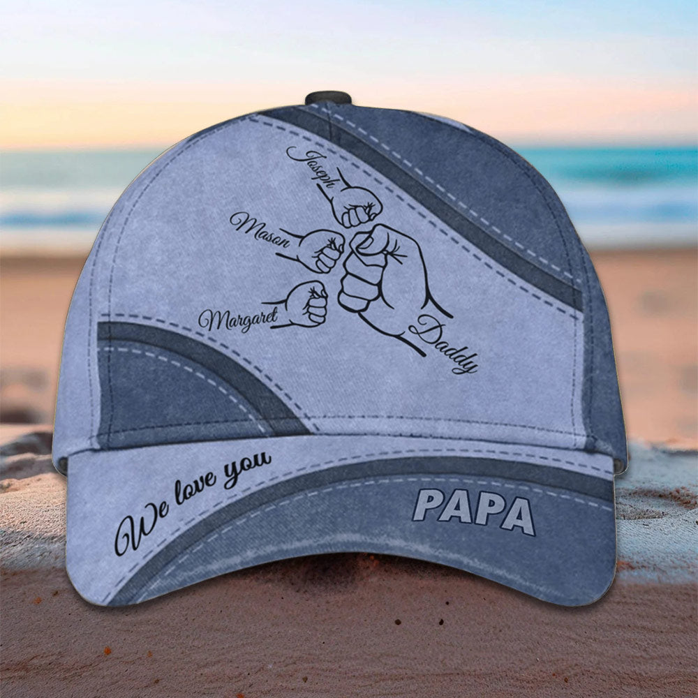 Personalized Fist Bump Dad Grandpa Classic Cap Father's Day Gift Ideas