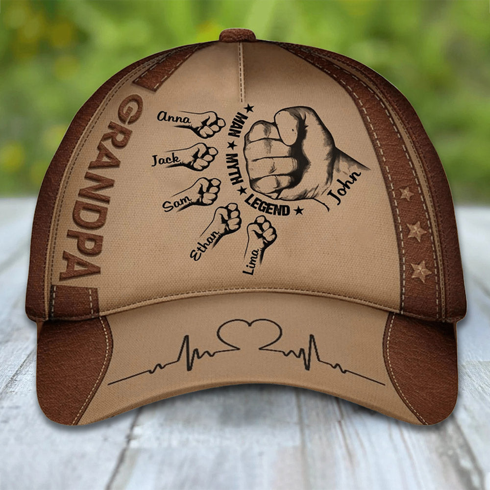 Personalized Fist Bump Grandpa Dad Classic Cap Father's Day Gift Ideas