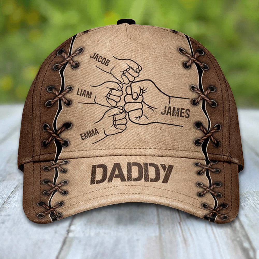 Personalized Fist Bump Daddy Grandpa Classic Cap Father's Day Gift Ideas