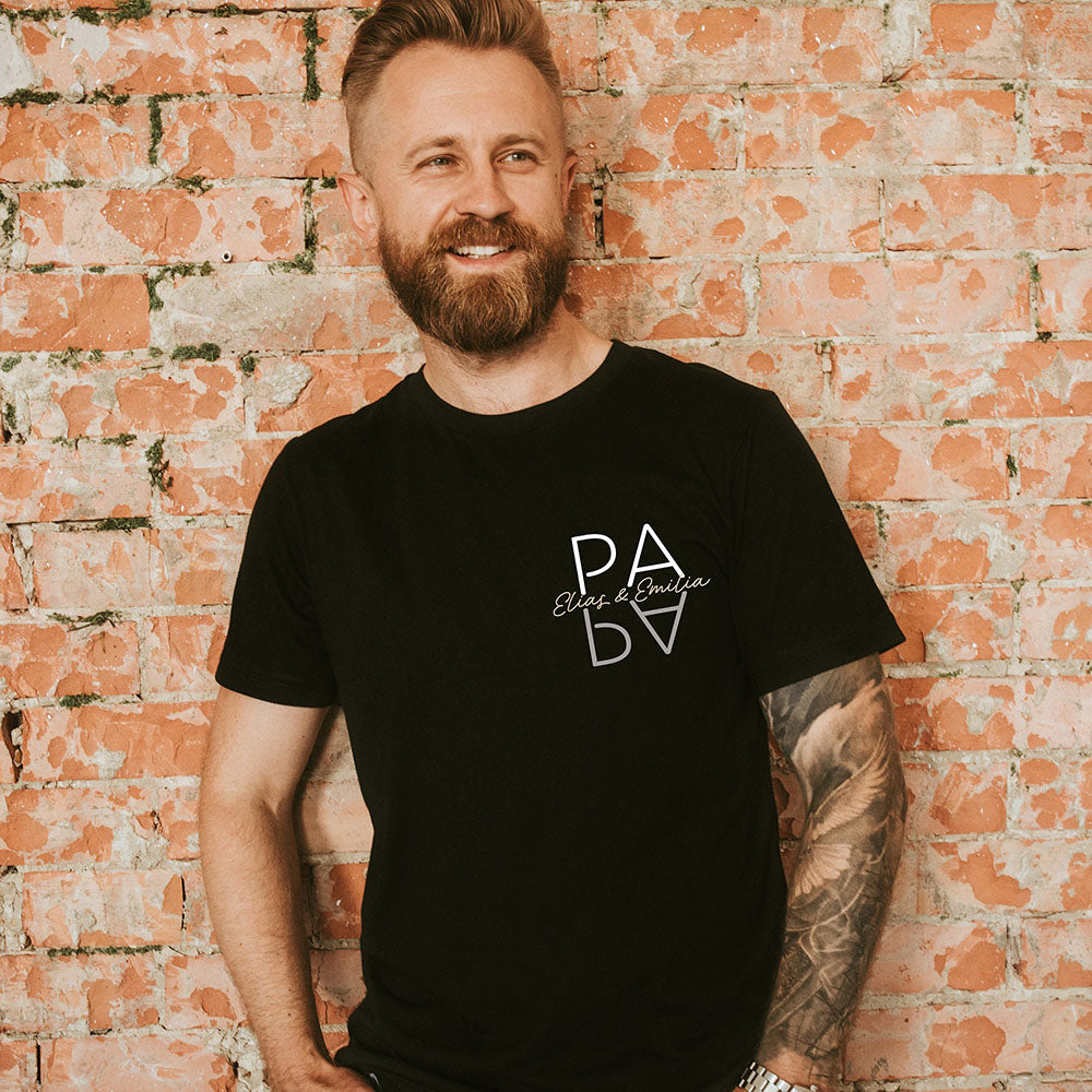 Personalized PAPA Dad Shirt with Kid's Names Father's Day Gift