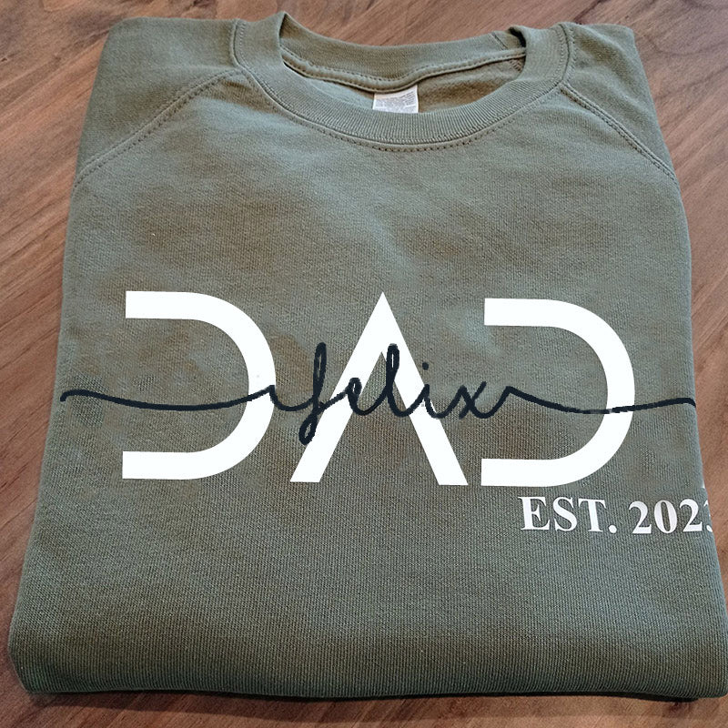 Personalized DAD Sweatshirt Hoodie with Est & Kid's Names Father's Day Gift For Dad