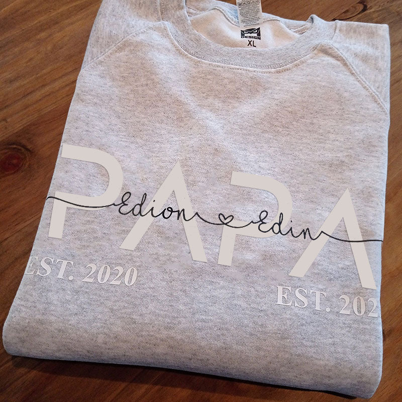 Personalized DAD Sweatshirt Hoodie with Est & Kid's Names Father's Day Gift For Dad