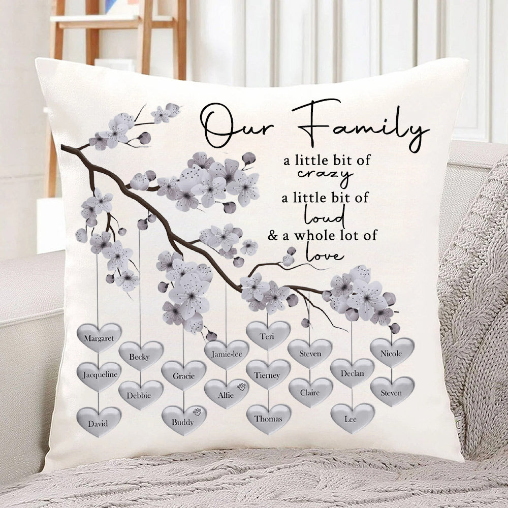 Custom Personalized Family Tree Throw Pillow Mother's Day Family Tree Keepsake Unique Genealogy Gift