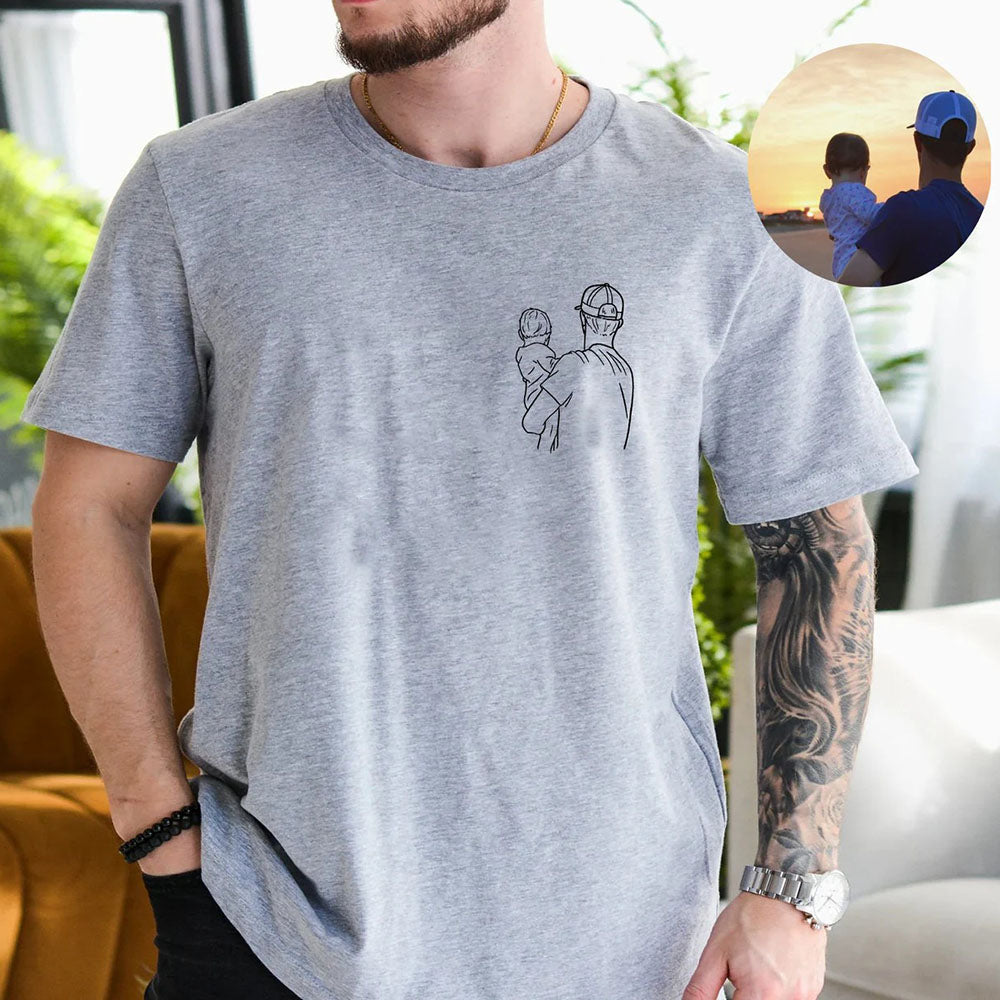 Personalized Dad and Me Matching Shirts with Picture Father Son Matching Shirts Fatherās Day Gift for Dad