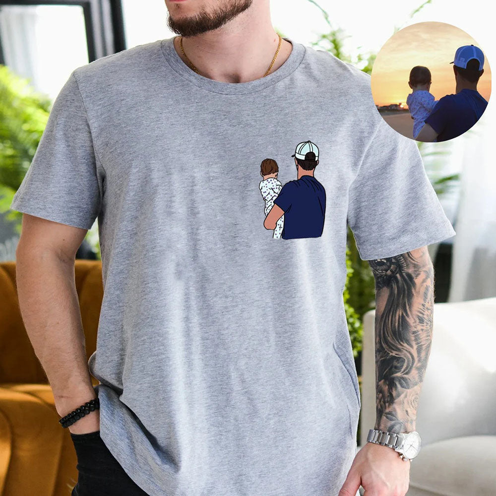Personalized Dad and Me Matching Shirts with Picture Father Son Matching Shirts Fatherās Day Gift for Dad