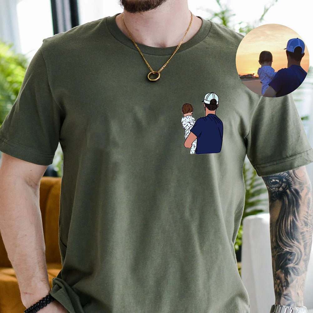 Personalized Dad and Me Matching Shirts with Picture Father Son Matching Shirts Fatherās Day Gift for Dad