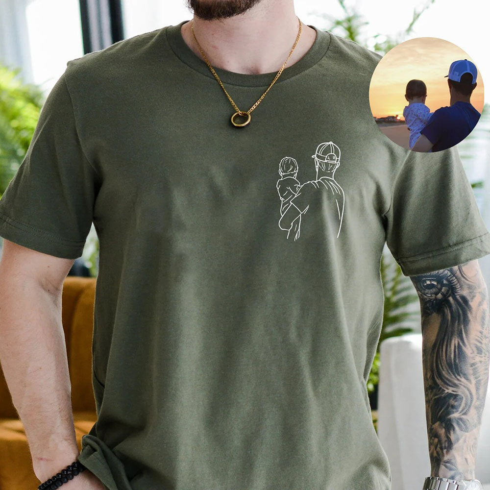 Personalized Dad and Me Matching Shirts with Picture Father Son Matching Shirts Fatherās Day Gift for Dad