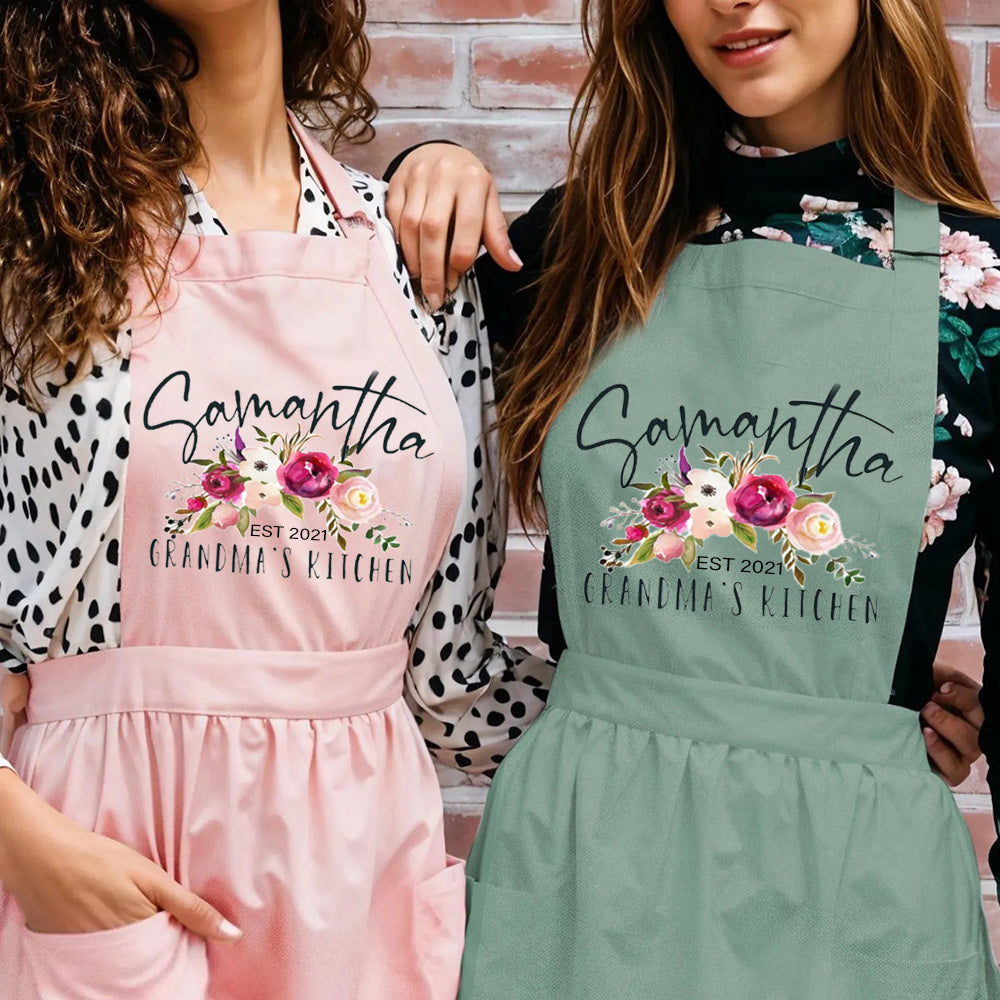 Personalized Aprons for Women Mom Grandma Mother's Day Kitchen Aprons Best Aprons for Women