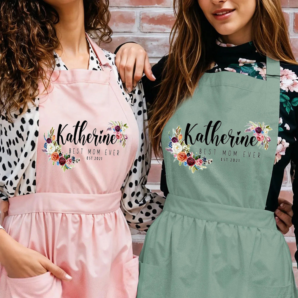 Personalized Aprons for Women Mom Grandma Mother's Day Kitchen Aprons Best Aprons for Women