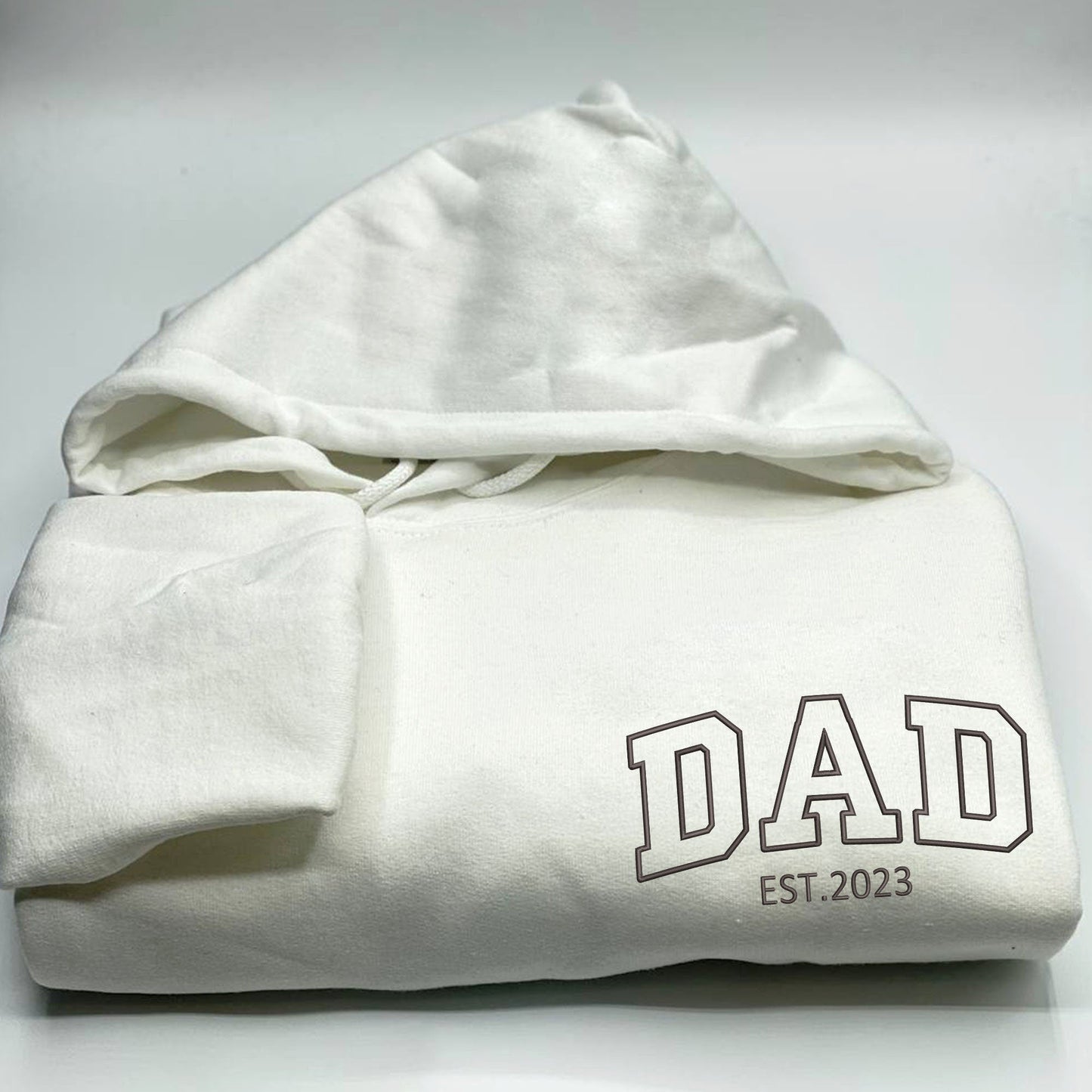 Personalized Embroidered Dad Est Sweatshirt with Kids Name on Sleeve
