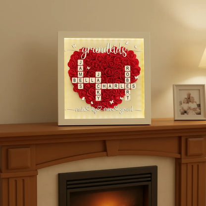 Personalized Family Names Heart Shadow Box Life More Grand Rose Shadow Box Mother's Day Gift