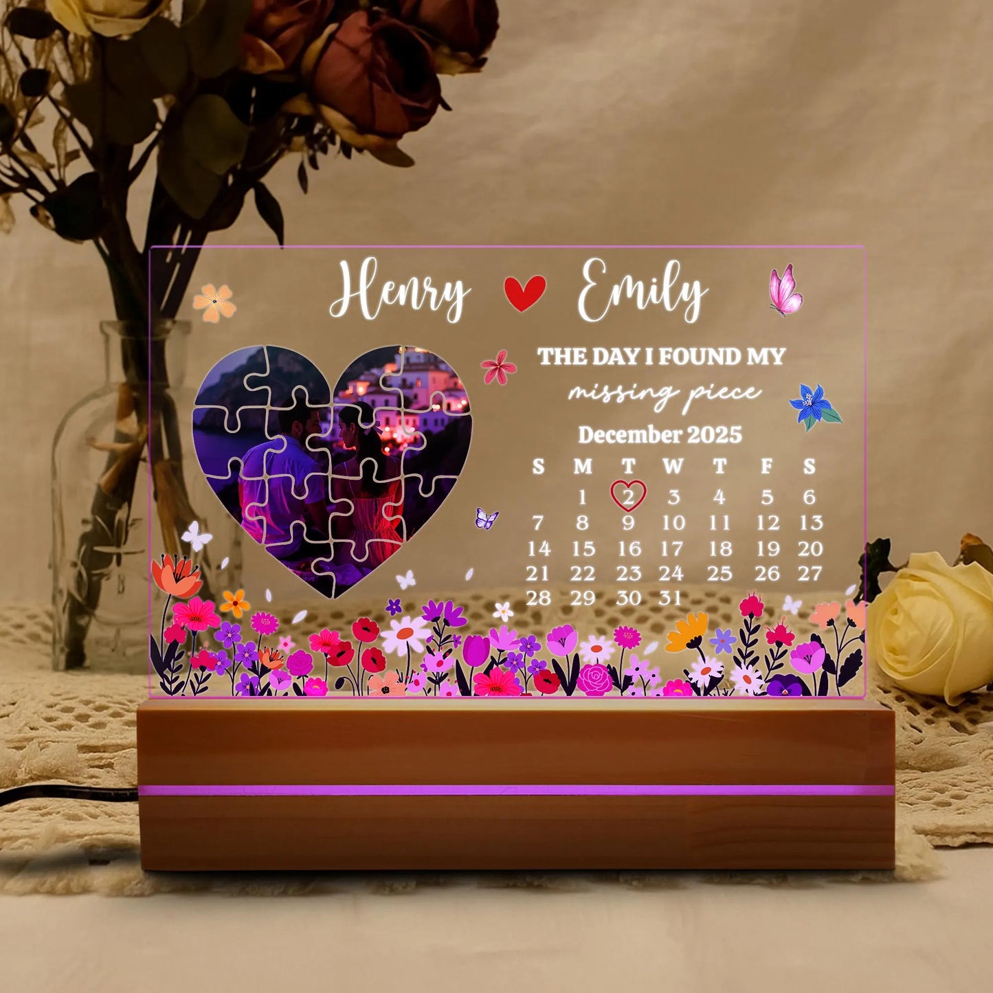 The Day I Found My Missing Piece Personalized Photo Lightbox