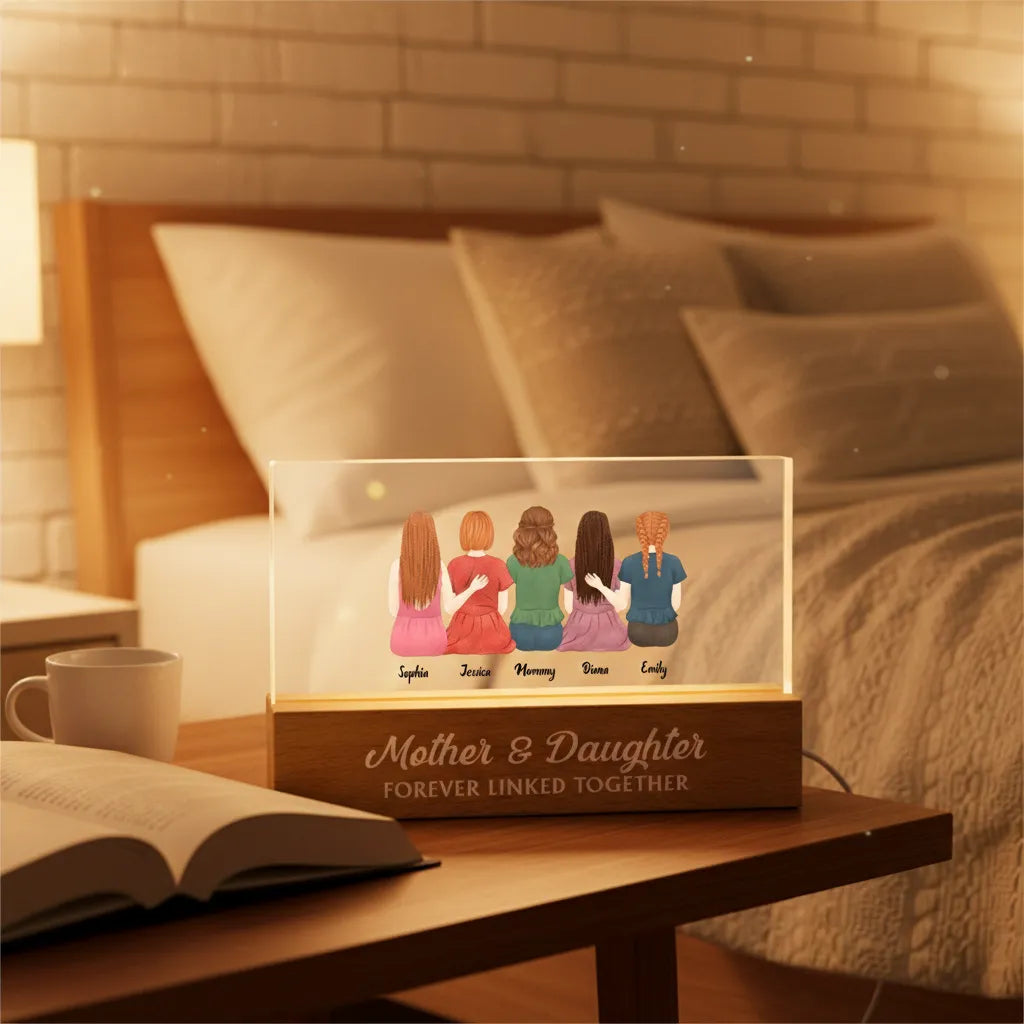 Personalized Mother & Daughter Forever Night Light With Names Gift for Mom