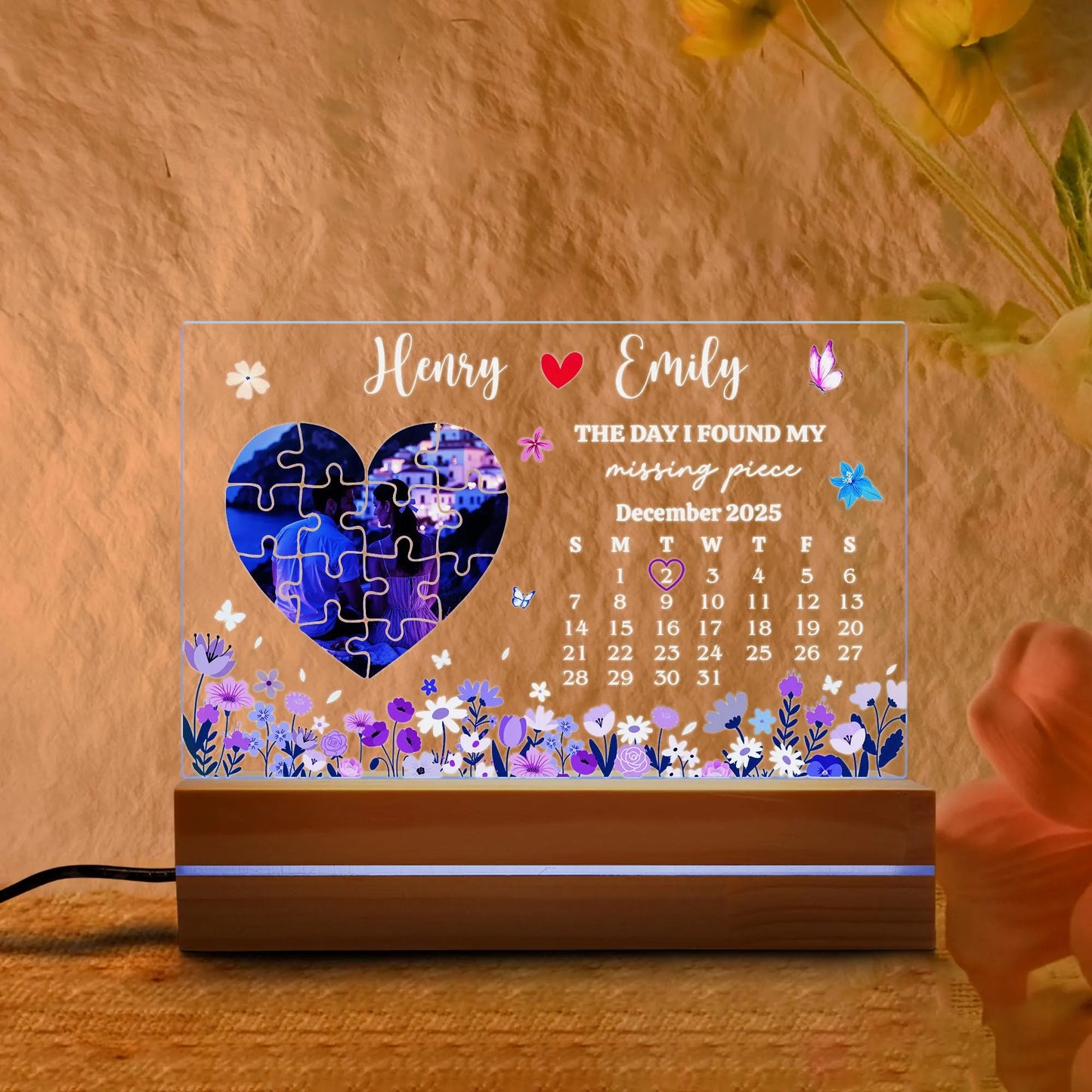 The Day I Found My Missing Piece Personalized Photo Lightbox