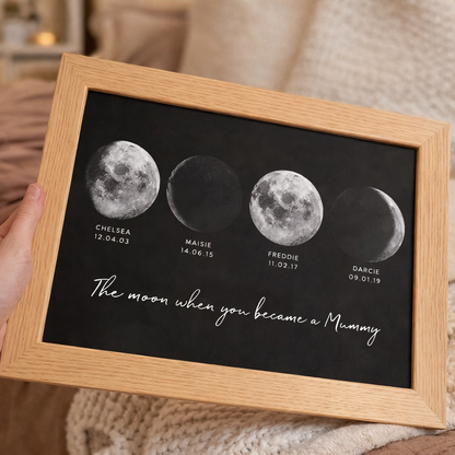 Personalized Moon Phase Wooden Frame Family Keepsake Gifts For Mom Grandma Unique Mother's Day Gift Ideas