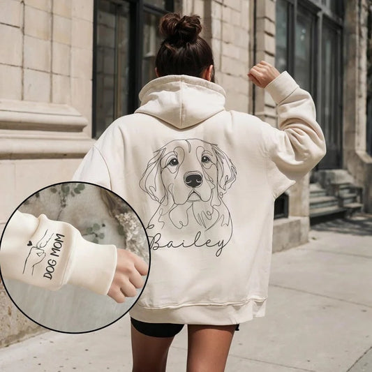 Personalized Embroidered Pet Face and Name Sweatshirt Dog Portrait Pet Lover Gift
