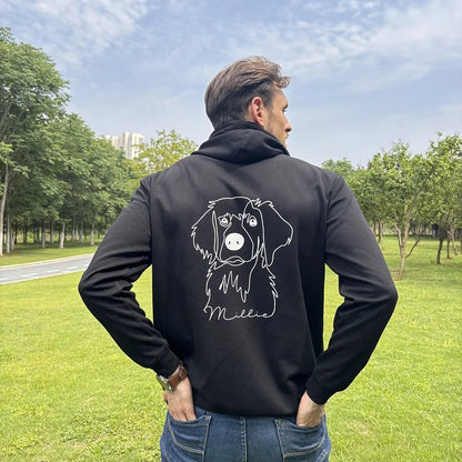 Personalized Embroidered Pet Face and Name Sweatshirt Dog Portrait Pet Lover Gift