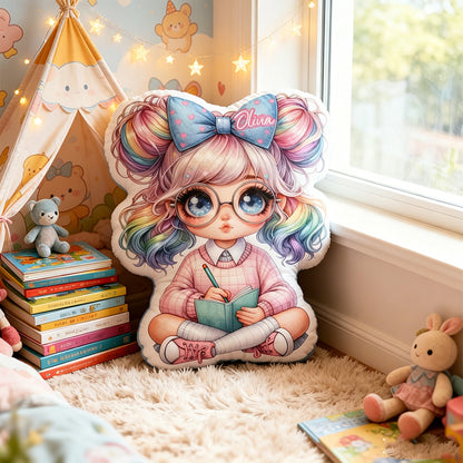 Personalized Cute Reading Horse Pillow with Custom Name, Cartoon Book Throw Cushion, Gift for Kids, Boys, Girls & Book Lovers (Copy)