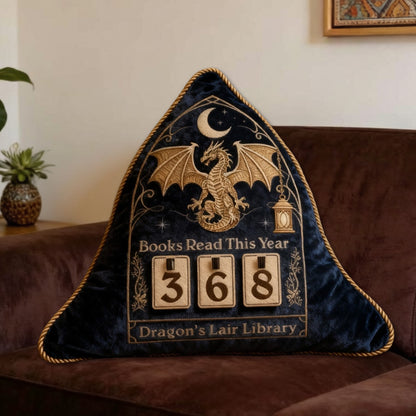 Personalized Books Read This Year Pillow with Custom Name, Fantasy Book Tracker Throw Cushion, Bookshelf Reading Gift for Book Lovers