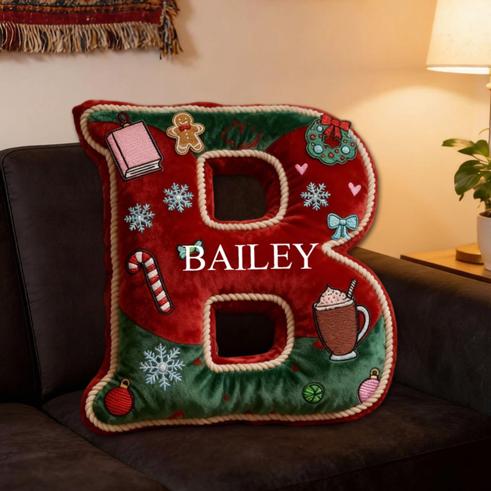 Personalized Books Alphabet Pillow with Custom Name, Retro Book Letter Throw Cushion, Gift for Kids, Boys, Girls & Book Lovers