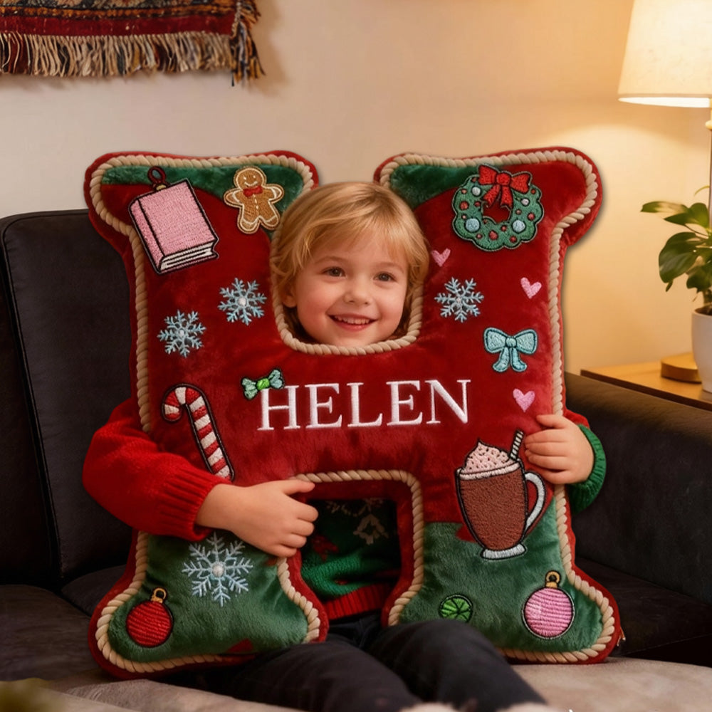 Personalized Books Alphabet Pillow with Custom Name, Retro Book Letter Throw Cushion, Gift for Kids, Boys, Girls & Book Lovers
