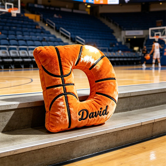 Custom Basketball Alphabet Pillow with Name – Unique Gift for Basketball Lovers