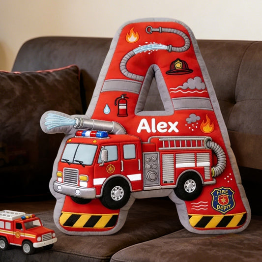 Personalized Fire Truck Letter Pillow – A Cozy and Custom Gift for Babies on Children’s Day