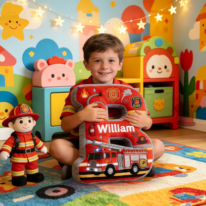 Personalized Fire Truck Letter Pillow – A Cozy and Custom Gift for Babies on Children’s Day