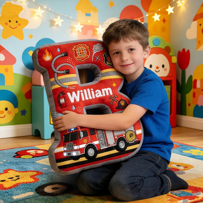 Personalized Fire Truck Letter Pillow – A Cozy and Custom Gift for Babies on Children’s Day