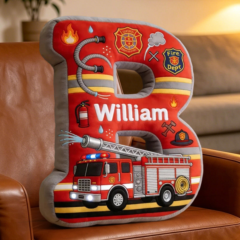 Personalized Fire Truck Letter Pillow – A Cozy and Custom Gift for Babies on Children’s Day