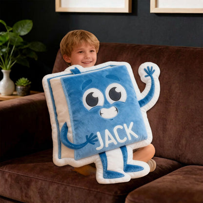 Personalized Cute Books Pillow with Custom Name, Bookish Reading Cushion, Gift for Book Lovers & Kids