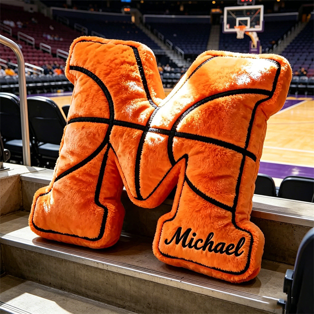 Custom Basketball Alphabet Pillow with Name – Unique Gift for Basketball Lovers
