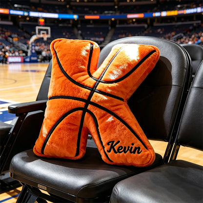 Custom Basketball Alphabet Pillow with Name – Unique Gift for Basketball Lovers