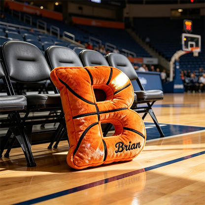Custom Basketball Alphabet Pillow with Name – Unique Gift for Basketball Lovers