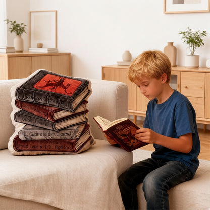 Personalized Dragon Rider’s Codex Book Pillow with Custom Name, 3D Graphic Print Fantasy Reading Throw Pillow for Book Lovers