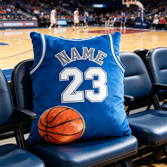Custom Name and Number Basketball Jersey Pillow – Perfect Gift for Sports Fans