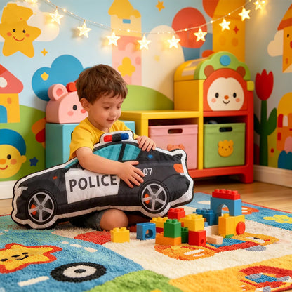 Personalized Police Car Cushion – Playful and Comfortable Decorative Pillow