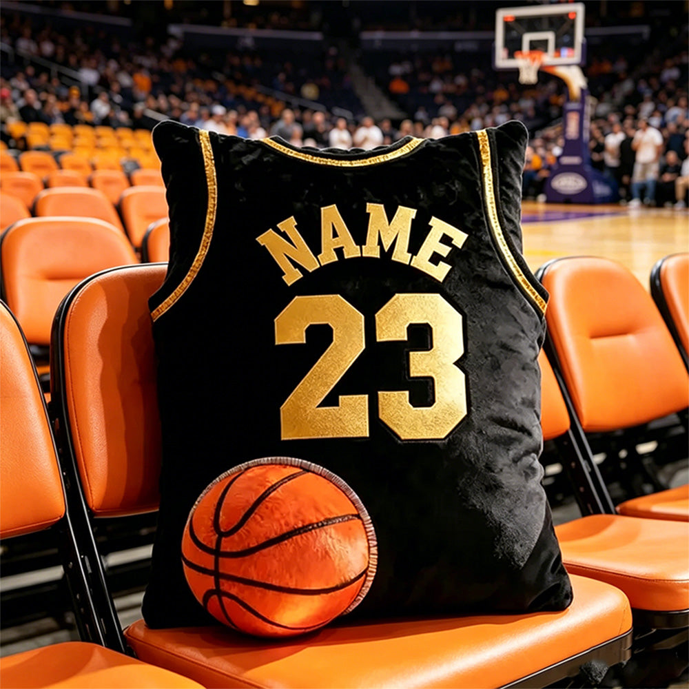 Custom Name and Number Basketball Jersey Pillow – Perfect Gift for Sports Fans