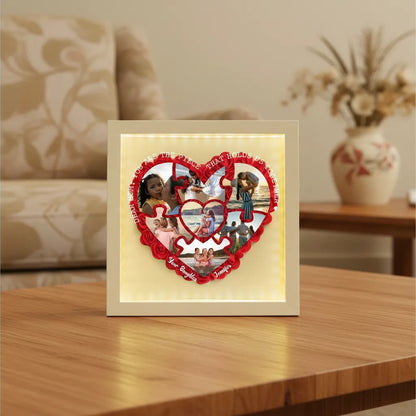 Personalized Light Flower Shadow Box With Photos Piece Mother's Day Gift